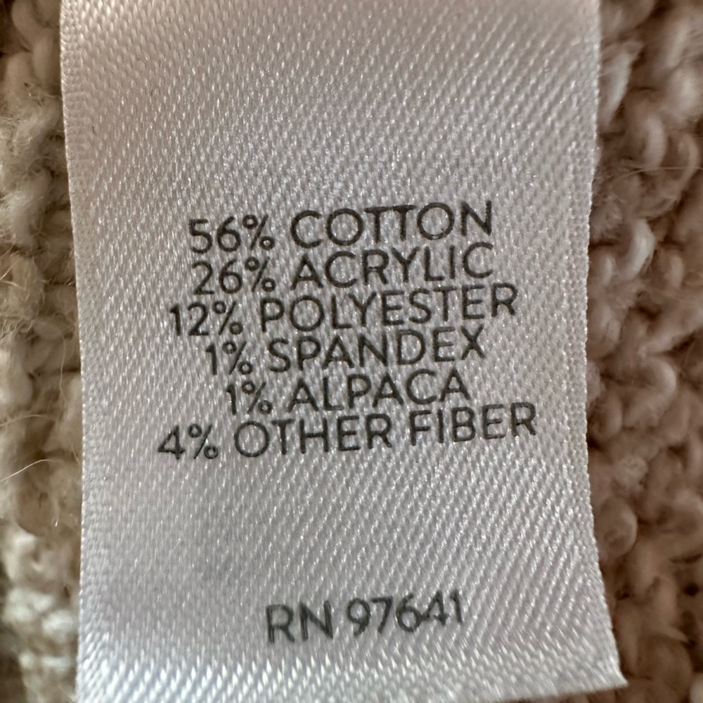 J. Jill V-neck long sleeve oatmeal heather cotton blend ribbed trim M sweater - Picture 10 of 13